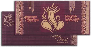 Traditional Indian Wedding Card PNG image