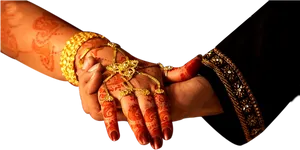 Traditional Indian Wedding Hand Holding PNG image