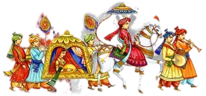 Traditional Indian Wedding Procession Clipart PNG image