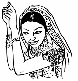 Traditional Indian Woman Illustration PNG image