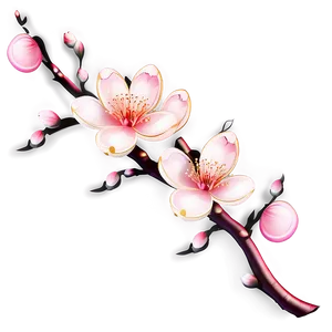 Traditional Japanese Cherry Blossom PNG Aic26