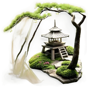 Traditional Japanese Garden PNG Nye