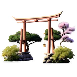 Traditional Japanese Garden PNG Wby44
