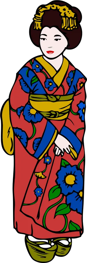 Traditional Japanese Kimono Clipart PNG image