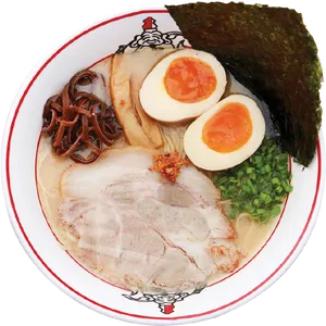 Traditional Japanese Ramen Bowl PNG image