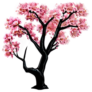 Traditional Japanese Sakura Tree PNG 06122024