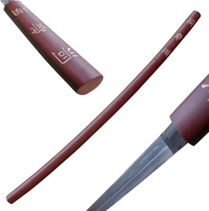 Traditional Katana Sword Disassembled PNG image