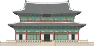 Traditional Korean Palace Architecture PNG image