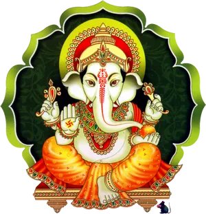 Traditional Lord Ganesha Artwork PNG image