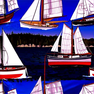 Traditional Maine Sailboats PNG 06202024 PNG