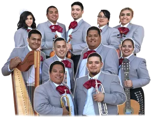 Traditional Mariachi Group Portrait PNG image