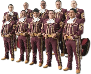 Traditional Mariachi Group Portrait PNG