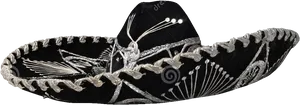 Traditional Mariachi Sombrero Black PNG