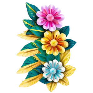 Traditional Mexican Paper Flowers PNG 06202024 PNG