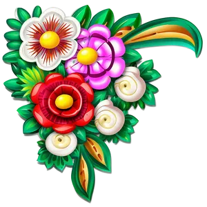 Traditional Mexican Paper Flowers PNG 35 PNG