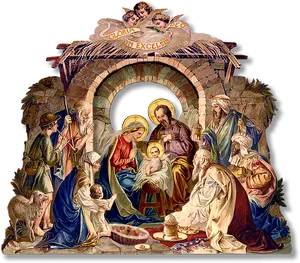 Traditional Nativity Scene PNG image