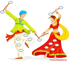 Traditional Navratri Dance Illustration PNG image