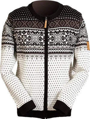 Traditional Norwegian Knit Sweater PNG image