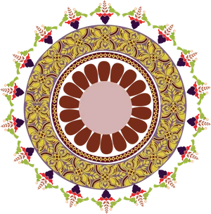 Traditional Rangoli Design Circular Pattern PNG image