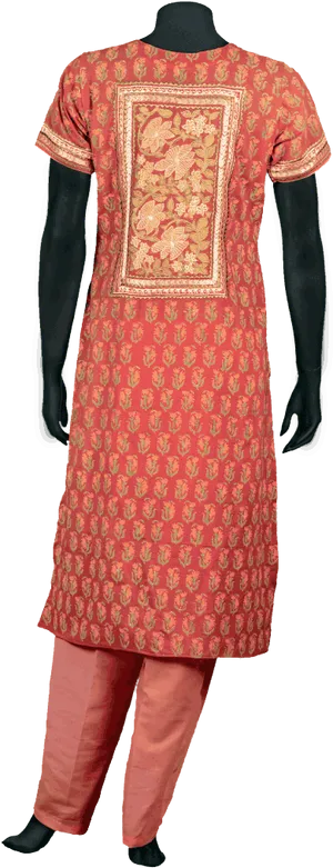 Traditional Red Salwar Suit Mannequin PNG image