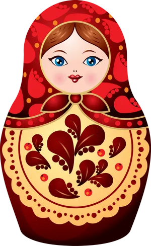 Traditional Russian Matryoshka Doll PNG image