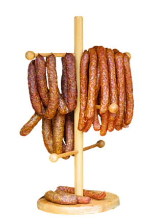 Traditional Sausage Stand Display PNG image