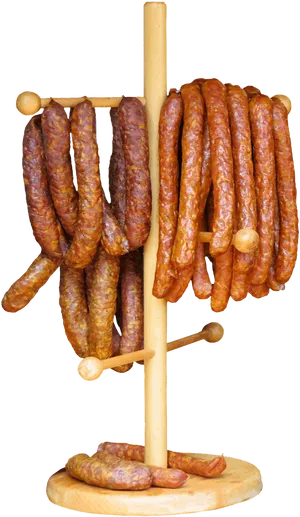 Traditional Sausage Stand Display PNG image