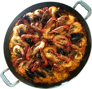 Traditional Seafood Paella Dish PNG image