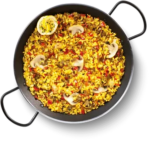 Traditional Spanish Paella Dish PNG image