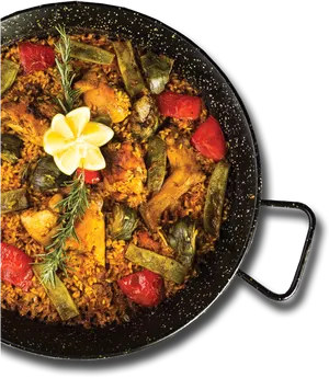 Traditional Spanish Paella Dish PNG
