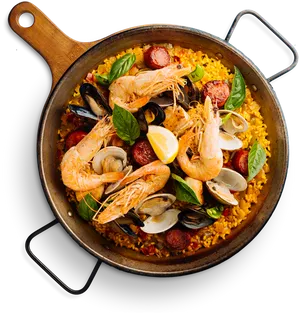 Traditional Spanish Paella Dish PNG image