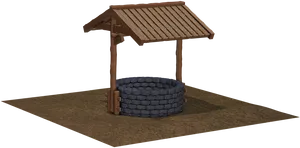 Traditional Stone Well3 D Model PNG image