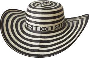 Traditional Striped Sombrero Hat PNG image