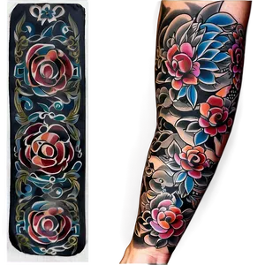 Traditional Tattoo Sleeve Layout Png 06122024 PNG image