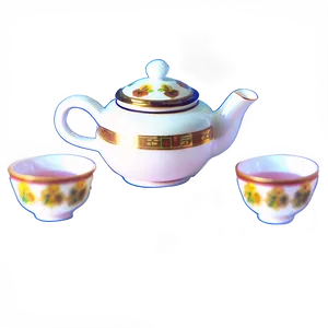 Traditional Tea Set PNG 06262024