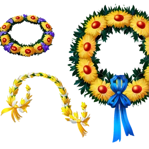 Traditional Ukrainian Wreath PNG 05242024
