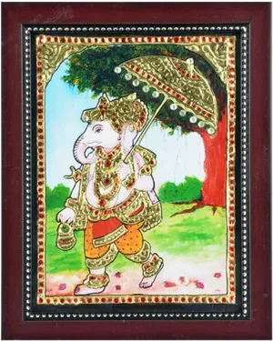 Traditional Vinayagar Artwork PNG image