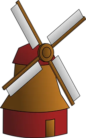 Traditional Windmill Vector Illustration PNG image