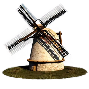 Traditional Windmills At Sunset Photo PNG 99