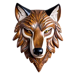 Traditional Wolf Head Carving PNG Upr7 PNG