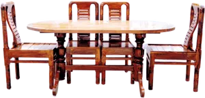 Traditional Wooden Dining Table Set