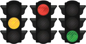 Traffic Light Signals Illustration PNG image