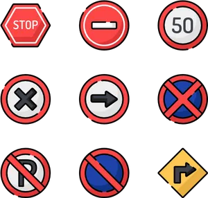 Traffic Signs Collection Illustration PNG image