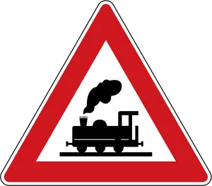 Train Crossing Sign PNG image