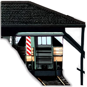 Train Station At Night With Lights PNG 06262024