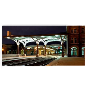 Train Station At Night With Lights Png Hbr PNG image