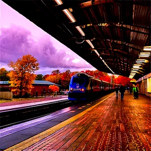 Train Station During Fall Png 06262024 PNG image