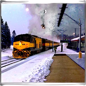 Train Station During Winter Png Xmb PNG image