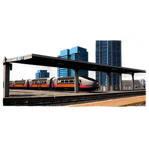 Train Station With City Skyline Png 06262024 PNG image