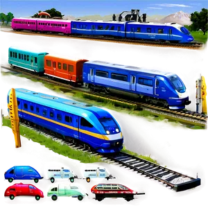 Train Station With Modern Trains Png 81 PNG image